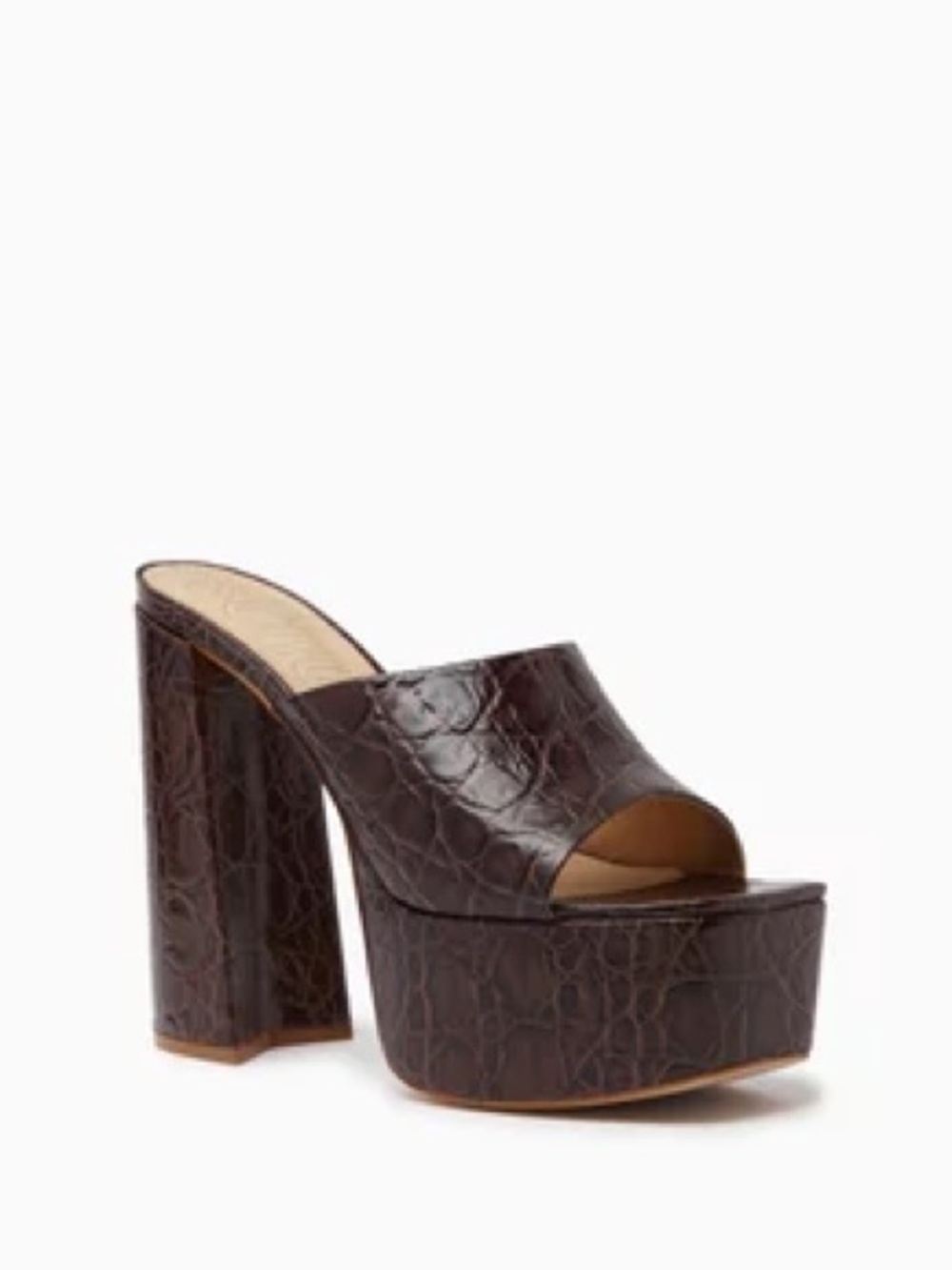 Schutz Darah Platform Mules in Crocodile-embossed Leather - Picture 16 of 16